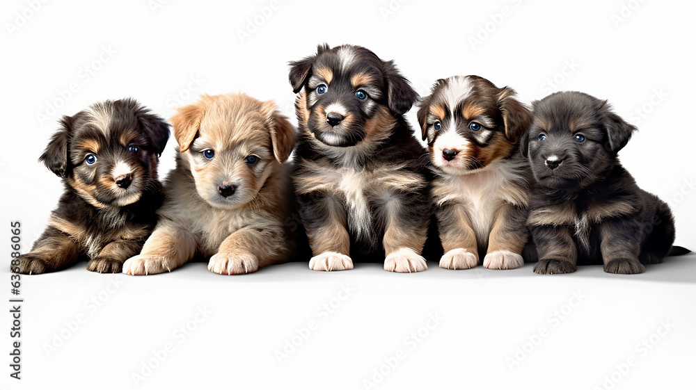 puppy, pet, dog, animal, cute, isolated, group
