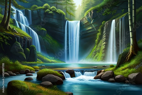 waterfall in the jungle