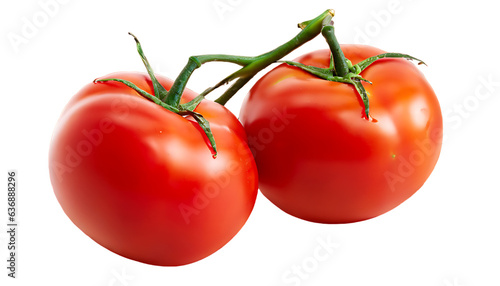 Ripe fresh organic tomatoes, isolated on transparent background