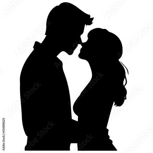 vector illustration of a silhouette of a loving couple