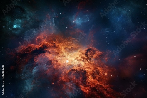 Vibrant celestial nebula amid an expanse of stars and cosmic wonder. A breathtaking supernova wallpaper fit for your screen. Generative AI