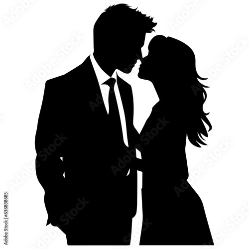 vector illustration of a silhouette of a loving couple