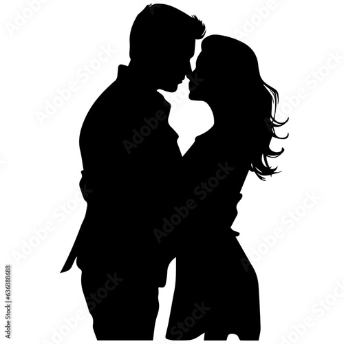 vector illustration of a silhouette of a loving couple