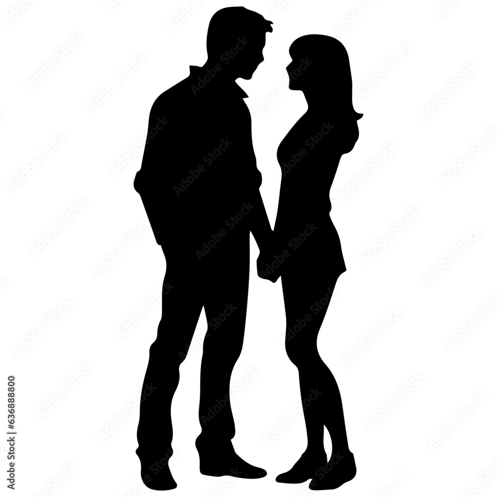 vector illustration of a silhouette of a loving couple