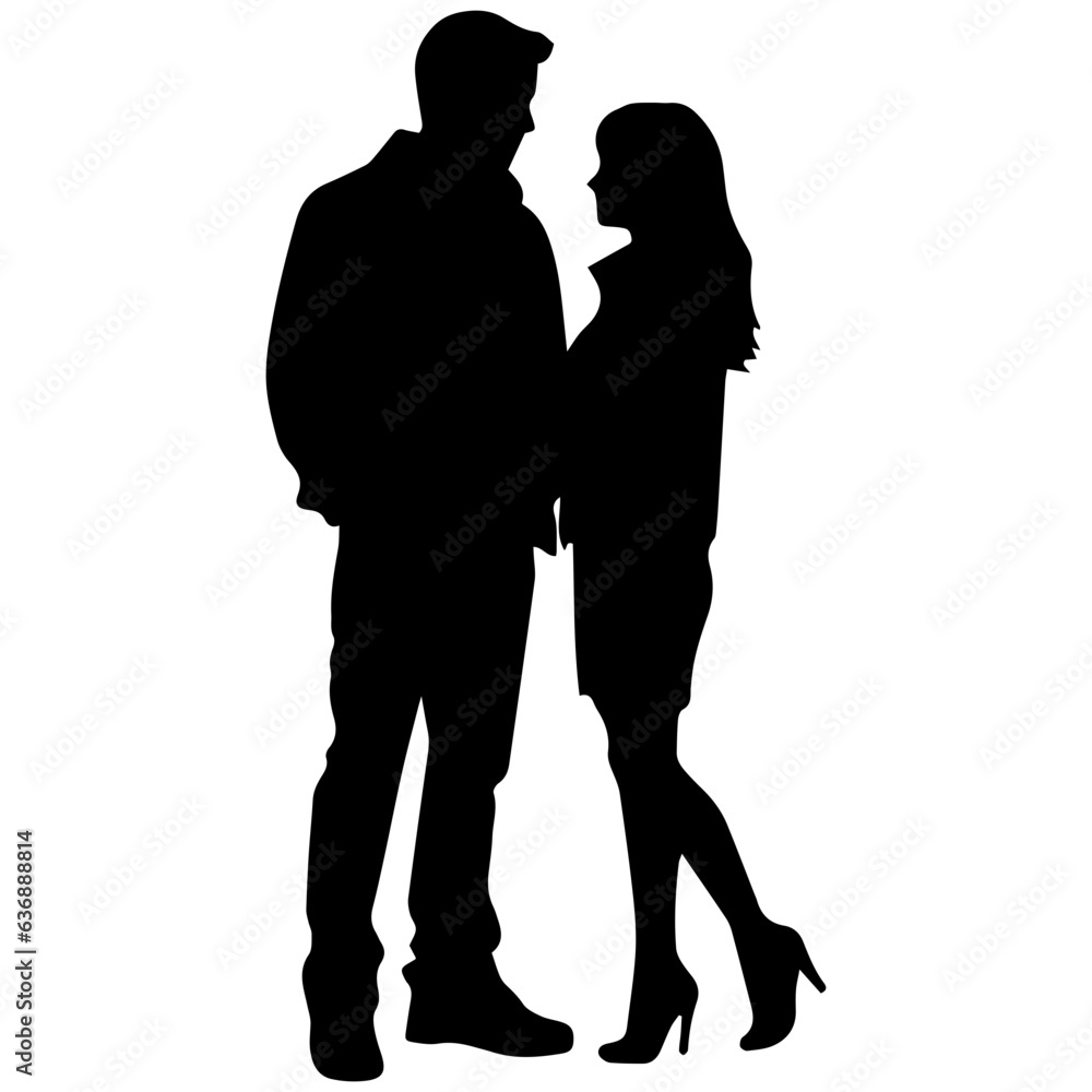 vector illustration of a silhouette of a loving couple