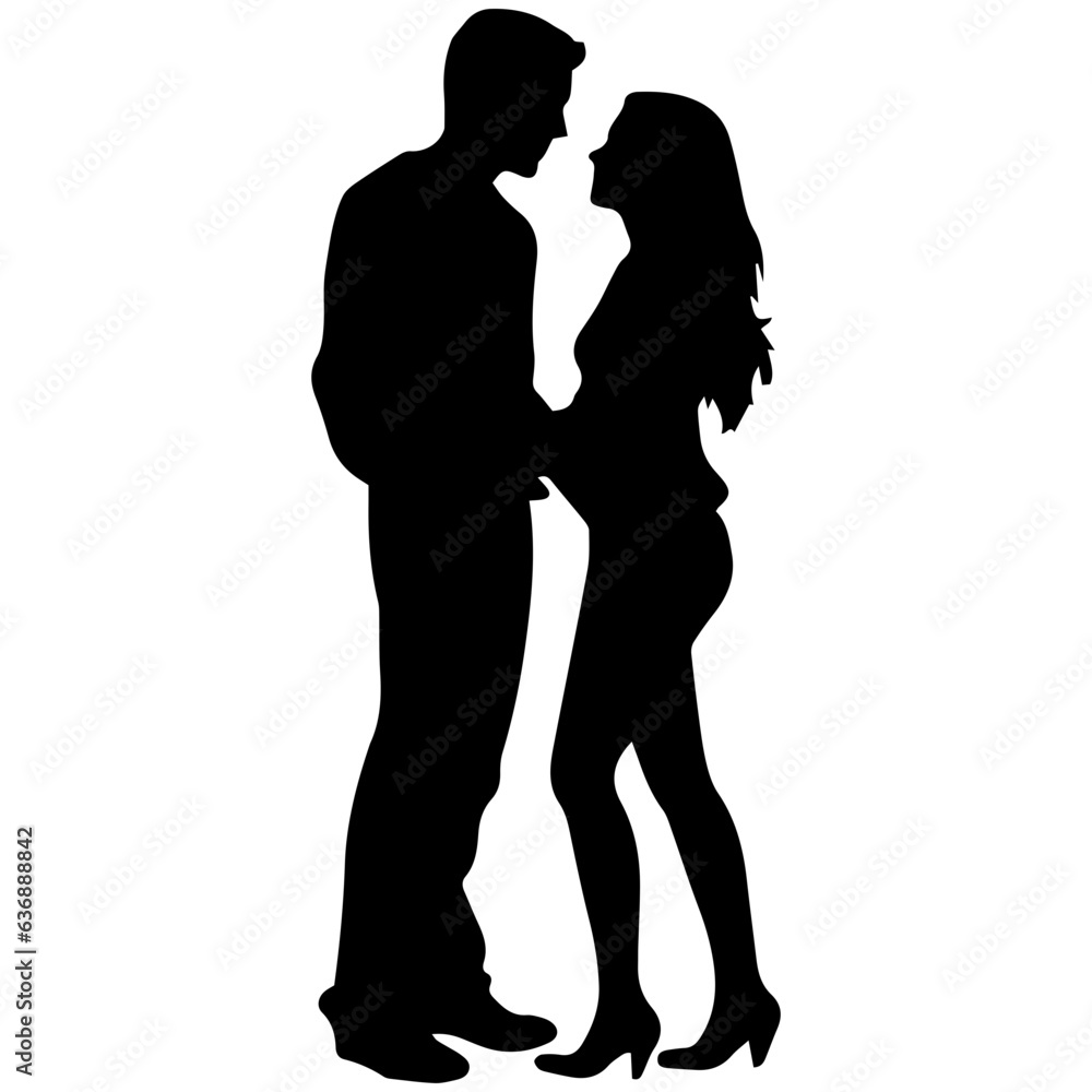 vector illustration of a silhouette of a loving couple vector illustration of a silhouette of a loving couple