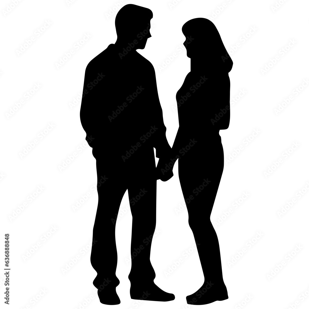 vector illustration of a silhouette of a loving couple