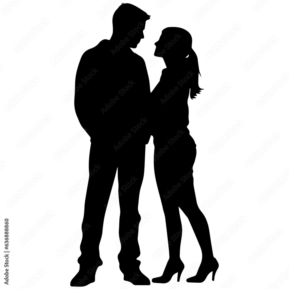 vector illustration of a silhouette of a loving couple