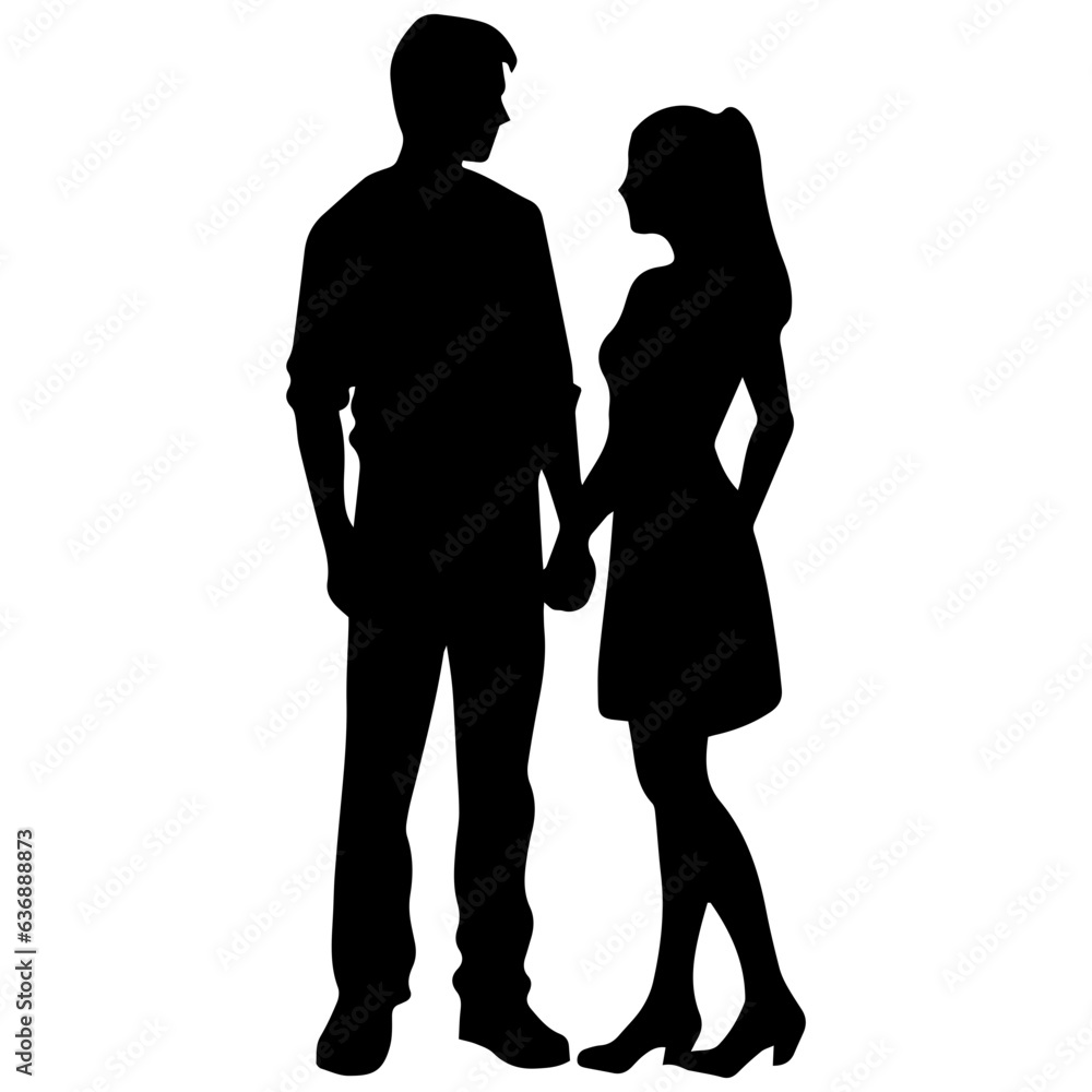 vector illustration of a silhouette of a loving couple