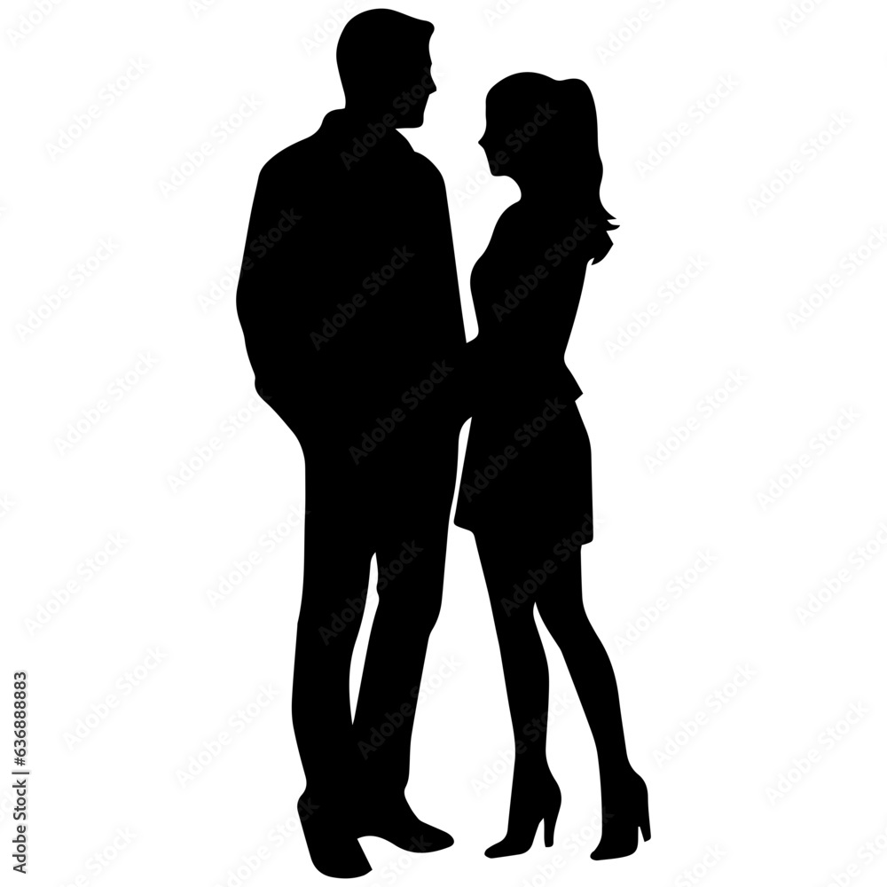 vector illustration of a silhouette of a loving couple