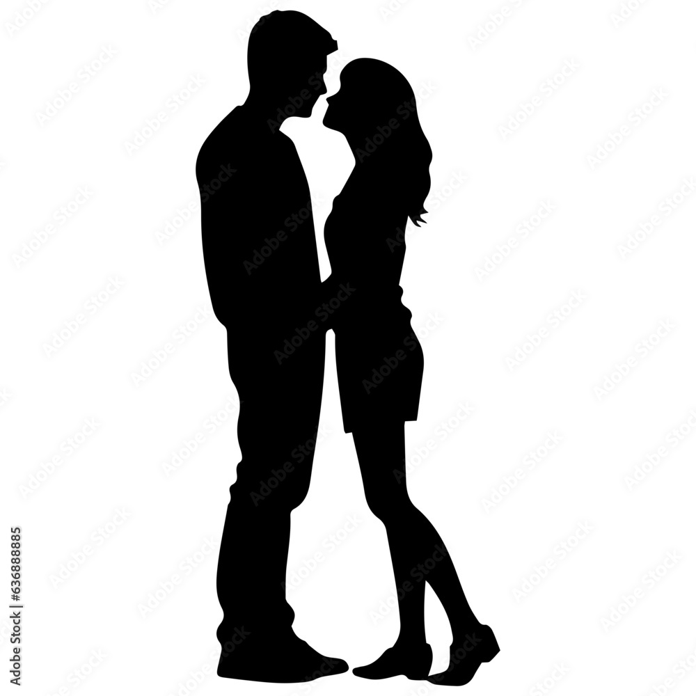 vector illustration of a silhouette of a loving couple