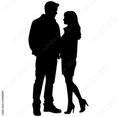vector illustration of a silhouette of a loving couple