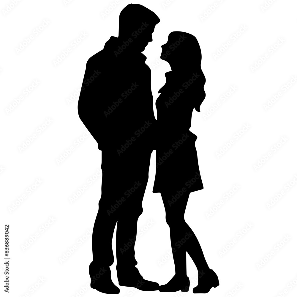vector illustration of a silhouette of a loving couple