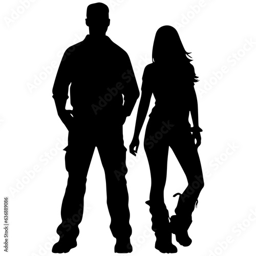 vector illustration of a silhouette of a loving couple