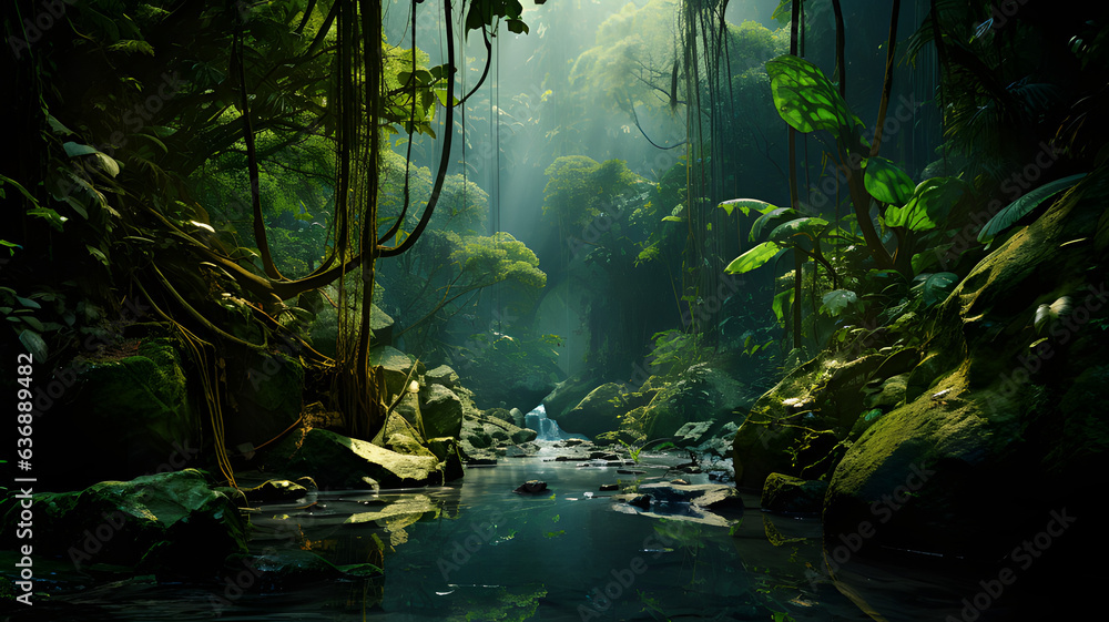 Embark on a visual journey into the heart of the Amazon Rainforest through our captivating stock photo.