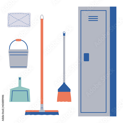 学校の掃除道具セット