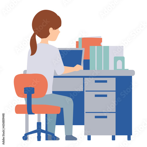 学校の先生の机のイラスト