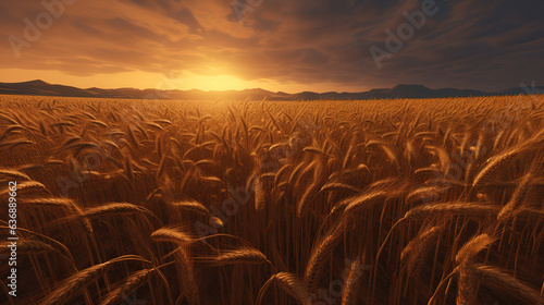 Golden Wheat Field on a Sunny Day. Generative Ai © Shades3d