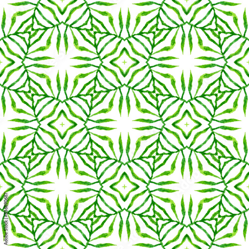 Medallion seamless pattern. Green pleasant boho