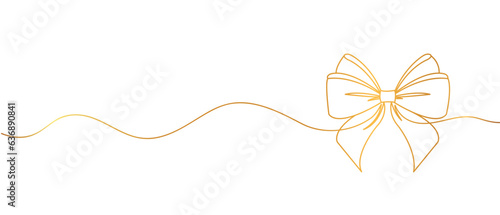 bow on gift ribbon line art style , bow for holiday christmas decoration vector eps 10