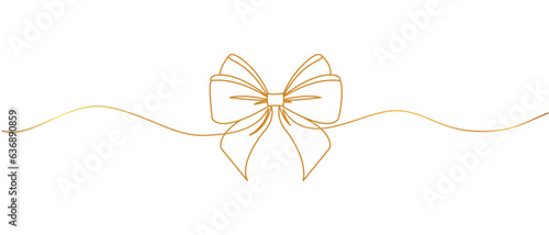 bow on gift ribbon line art style , bow for holiday christmas decoration vector eps 10