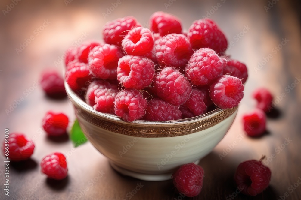 raspberries in a glass bowl raspberries in a glass bowl