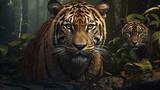 Tiger in the jungle.Generative Ai
