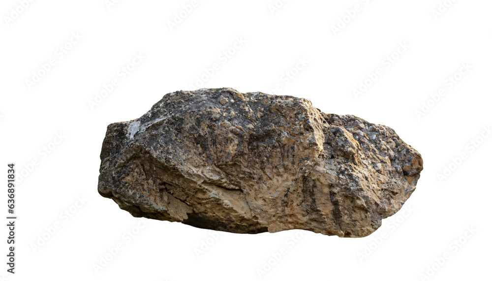 rock in a white isolated transparent background