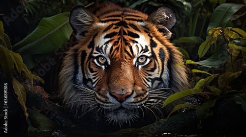 Tiger in the Water.Generative Ai © Shades3d