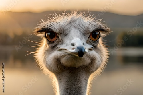 ostrich head closeup