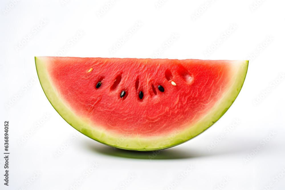 Closeup fresh red slice of watermelon fruit on white background. Juicy fruit with tropical fruit. healthy nutrition concept. Closeup fresh red slice of watermelon fruit on white background. Juicy fruit with tropical fruit. healthy nutrition concept.