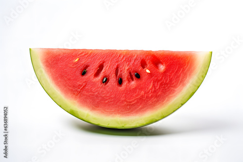 Closeup fresh red slice of watermelon fruit on white background. Juicy fruit with tropical fruit. healthy nutrition concept.