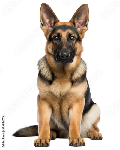 German shepherd isolated on white transparent background, png, dog