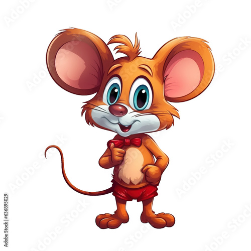 cute cartoon mouse charactrer isolated illustration