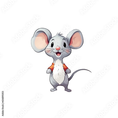 cute cartoon mouse charactrer isolated illustration photo