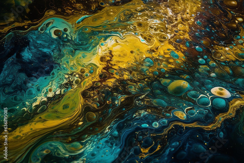 - Ocean Wave liquid, art gold and marble splash 8, generative ai