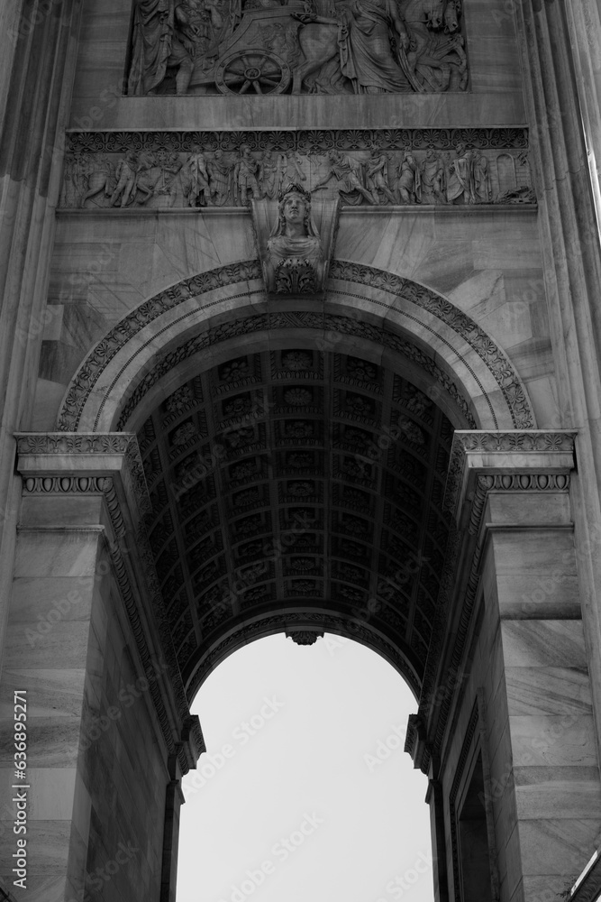 Fototapeta premium Arco della Pace. Architect Luigi Cagnola. Triumphal arch on Historic center of Milan.