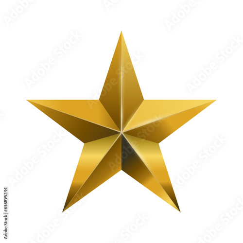 Vector golden star isolated on white background