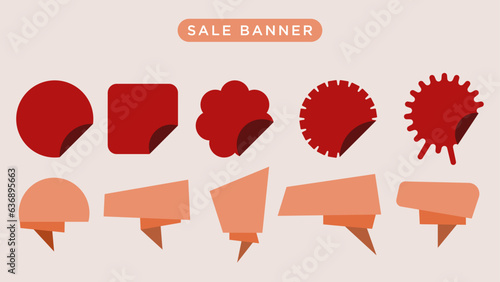 Flat design collection of Web Stickers, Tags, Banners and Labels. Web Stickers, Tags