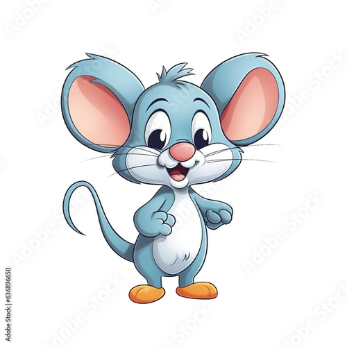 cute cartoon mouse charactrer isolated illustration photo