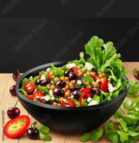 salad plate (on black background) 