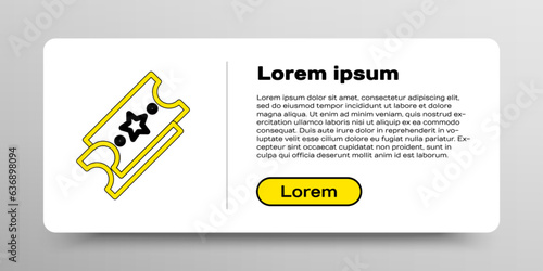 Line Lottery ticket icon isolated on white background. Bingo, lotto, cash prizes. Financial success, prosperity, victory, winnings luck. Colorful outline concept. Vector