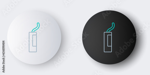 Line Detonate dynamite bomb stick icon isolated on grey background. Time bomb - explosion danger concept. Colorful outline concept. Vector