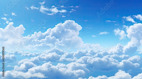 Image of white, fluffy clouds in blue sky © Kartika