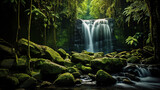 Waterfall in the jungle.Generative Ai