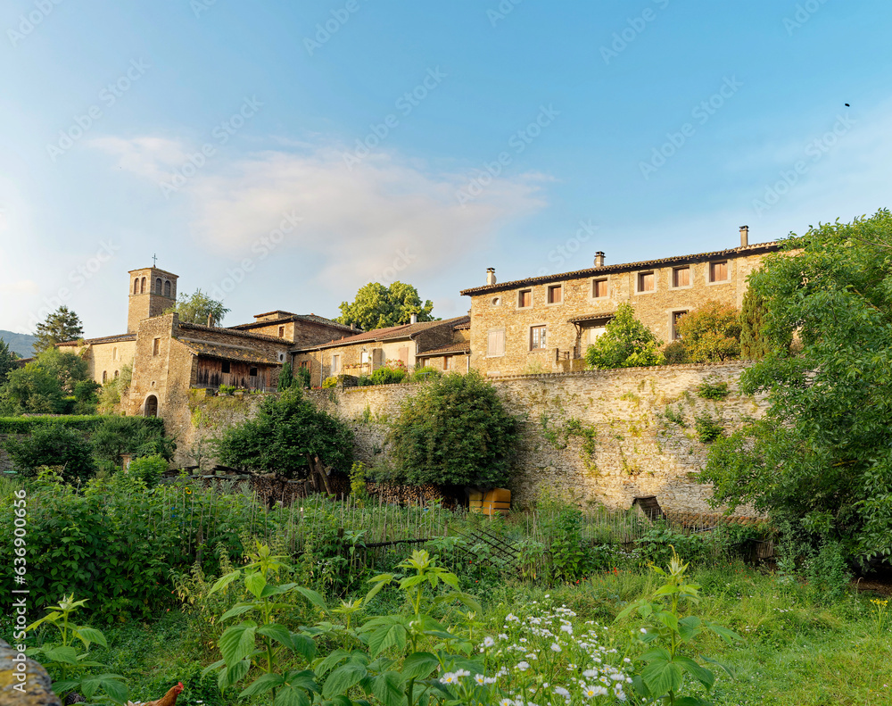 View of north-east facade of Sainte-Croix-en-Jarez Carthusian monastery, Pilat, France View of north-east facade of Sainte-Croix-en-Jarez Carthusian monastery, Pilat, France