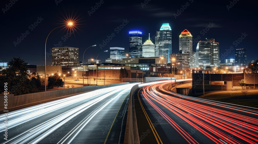 Obraz premium traffic at night