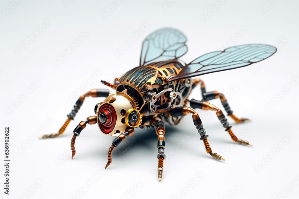 Fototapeta premium Steampunk Insect, white background