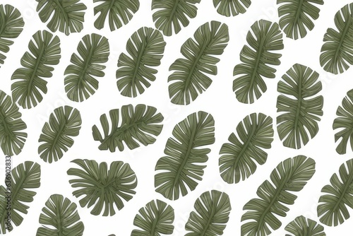tropical leaves with geometric background 