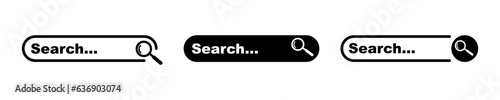 Search bar vector set. Search bar ui template. Internet navigation. Vector 10 EPS.